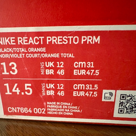 Nike React Presto Premium Galaxy Men's Size 13 Running Shoes CN7664-002 - Picture 6 of 7